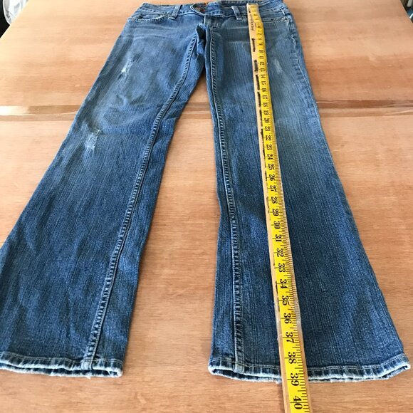 Miss Me Drew Flare Jeans Women 30 Blue Low Rise Distressed Stretch Medium Wash - Picture 5 of 12